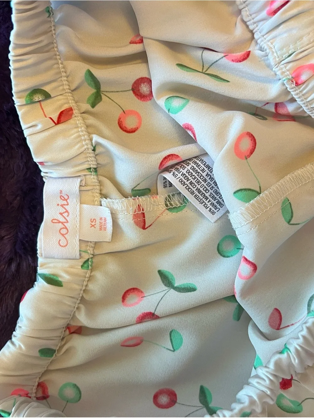 Matching Set Colsie White Cami and Shorts with Red Cherry Print